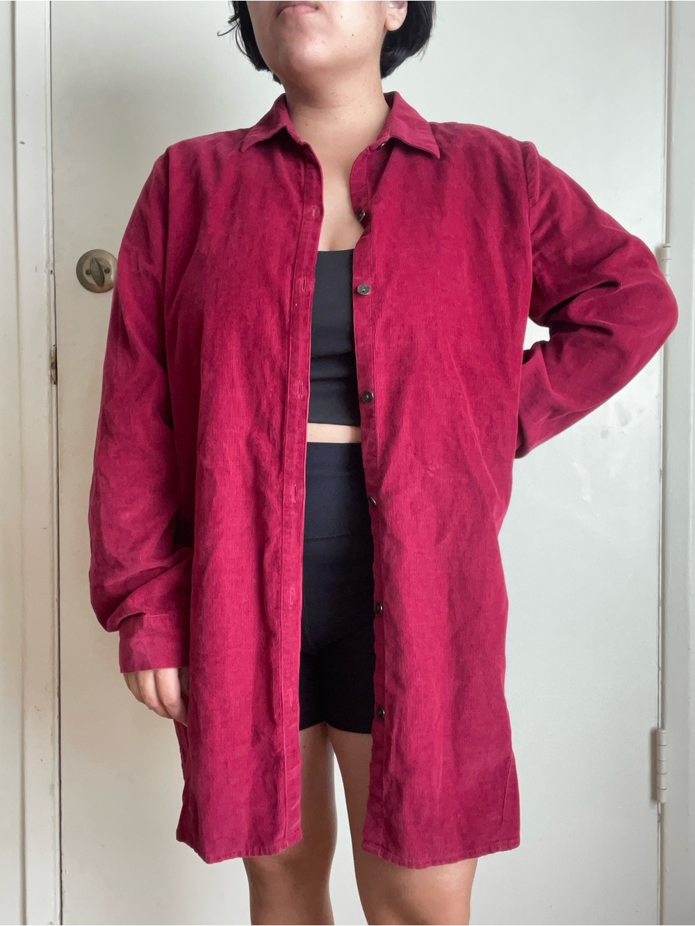 J. Jill Burgundy Corduroy Button Up - Small